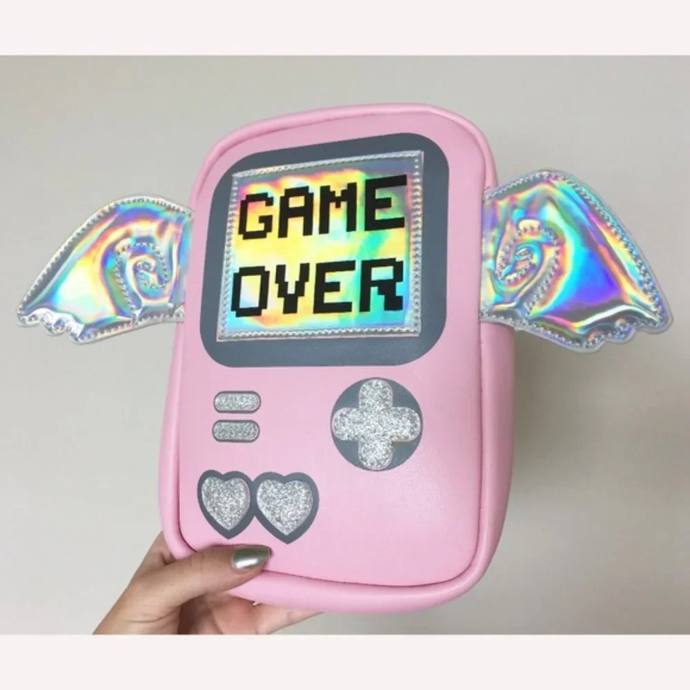 GAME OVER Gamer Pink Video Game Cosplay Handbag - Picture 1 of 6